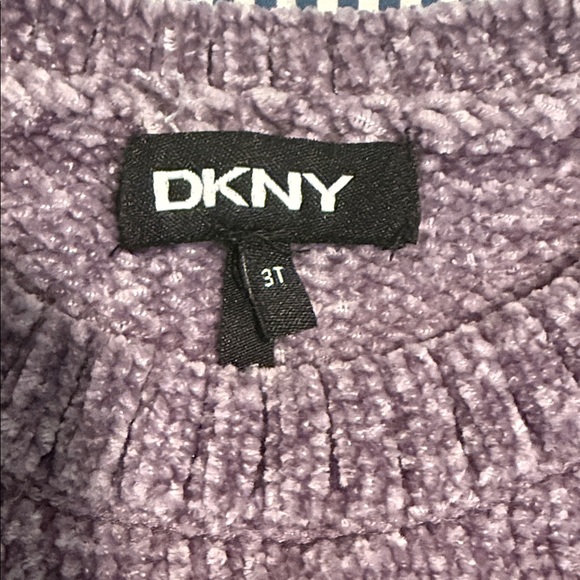 DKNY Heathered Purple Crew Neck Sweater Girl 3T - Picture 2 of 4